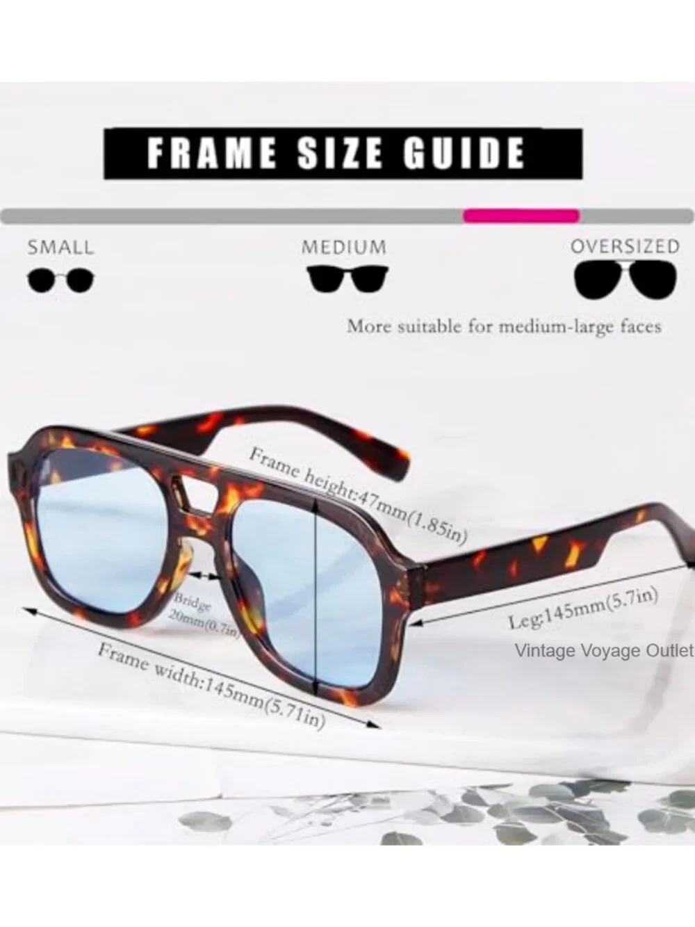 Hexagon Tortoiseshell Sunglasses Blue Tint UV400 Oversized Retro Unisex